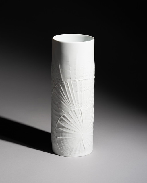 XL Rare Rosenthal Studio-Linie Vase OP ART Martin Freyer Bisque Porcelain H33cm