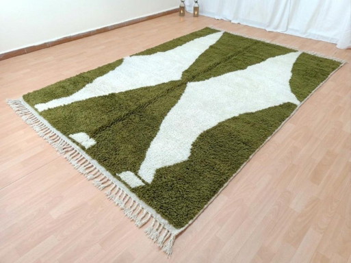 Tapis Berbère Verde Oliva Au Charme Naturel 200cmx300cm – vloerkleden en tapijten, Cotton (photo 2 of 7)