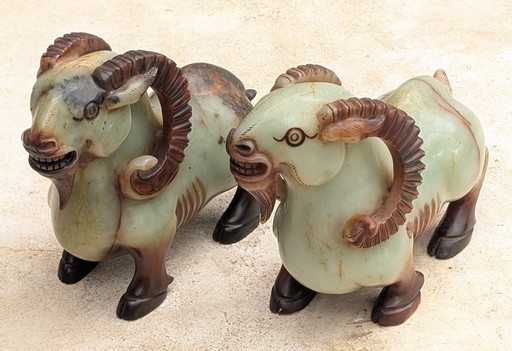 Unique set of Chinese Jade Goats