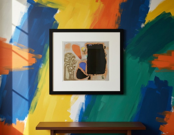 Image 1 of Baumeister, Willi - Rocher noir sur fond rougeâtre - Estampe