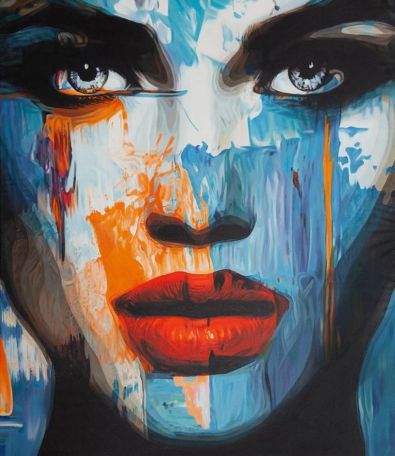 Modern Face – Ritratto femminile sensuale 3D | Quadro da parete 3D XXL 133 × 150 cm | Vetro acrilico 6 mm | (photo 2 of 7)