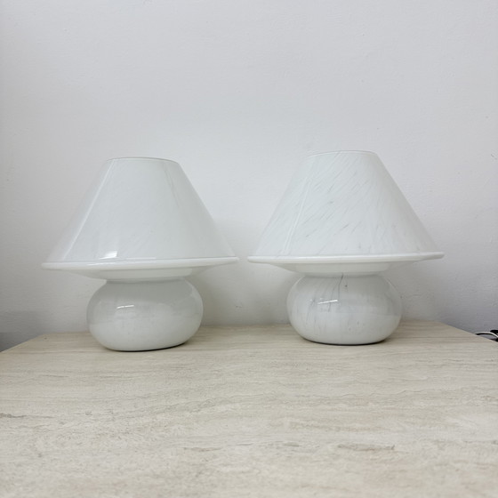 Image 1 of Limburg Glashütte Glass Table Lamp Mushroom, 1970's