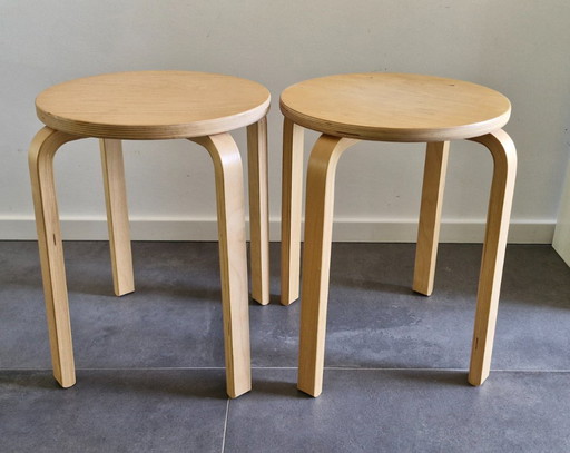 Two Frosta stools Ikea, birch