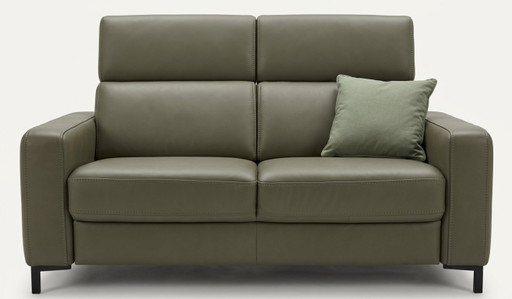 Leder HUKLA Sofagarnitur; 2,5-Sitzer mit 2 Relaxfunktionen und 2-Sitzer - Top-Zustand