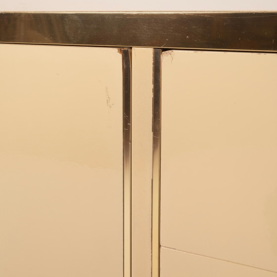Willy Rizzo Hollywood Regency Sideboard aus Creme und Messing für Mario Sabot 1970 – Schränke (photo 9 of 19)