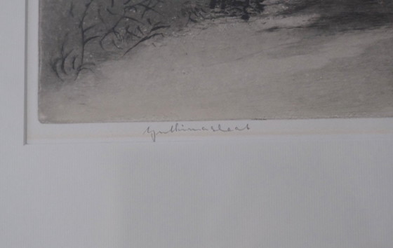 Radierung von Abe Gerlsma, friesischer Maler/Radierer/Erfinder. Titel: „Ynthemasleat“ – Gemälde & Zeichnungen (photo 9 of 14)