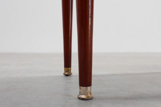 Image 1 of Paar französische Art-Deco-Nachttische mit Intarsien und Marmorplatten, 1940er Jahre