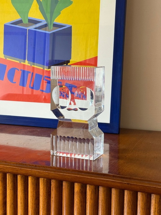 Image 1 of Sven Palmqvist, escultura moderna de vidrio, Orrefors Suecia 1971