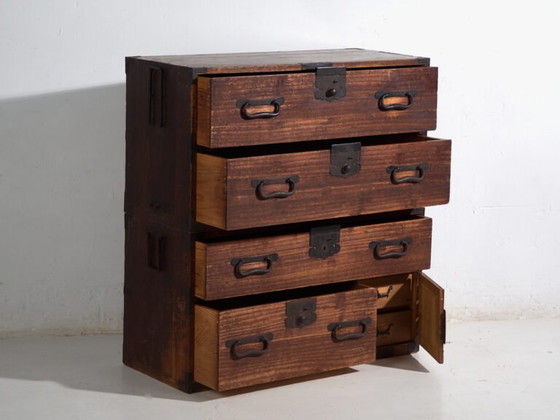 Antique Tansu chest of drawers with small door - Meiji / Taishō Period (c. ) #33 – Sideboard cabinet (photo 24 of 40)