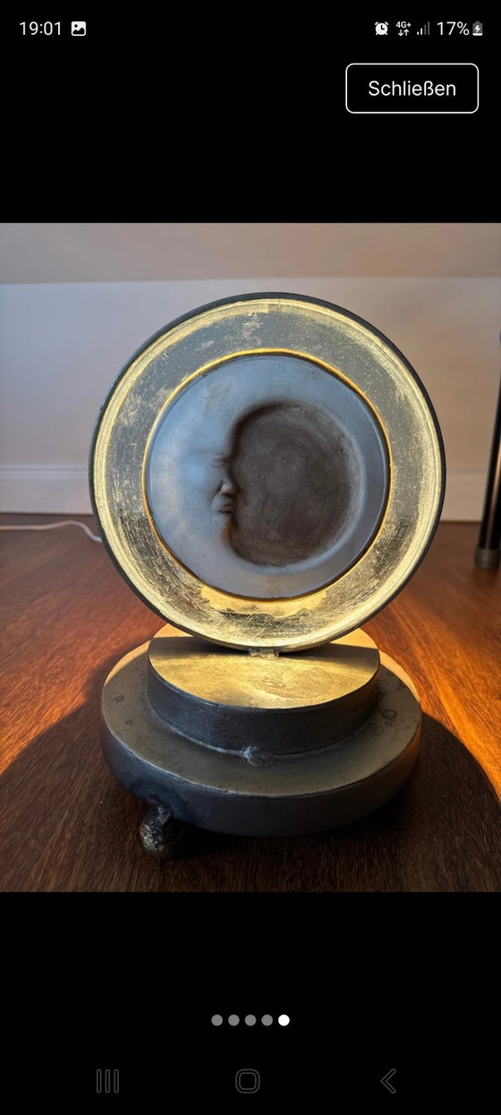 Rare Designer Table Lamps Spain Moon Handmade – Brass, Metal (photo 13 of 13)