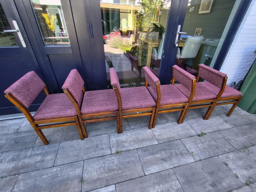 6 sedie Pastoe di Cees Braakman – eetkamerstoelen, Textile, Wood (photo 2 of 13)