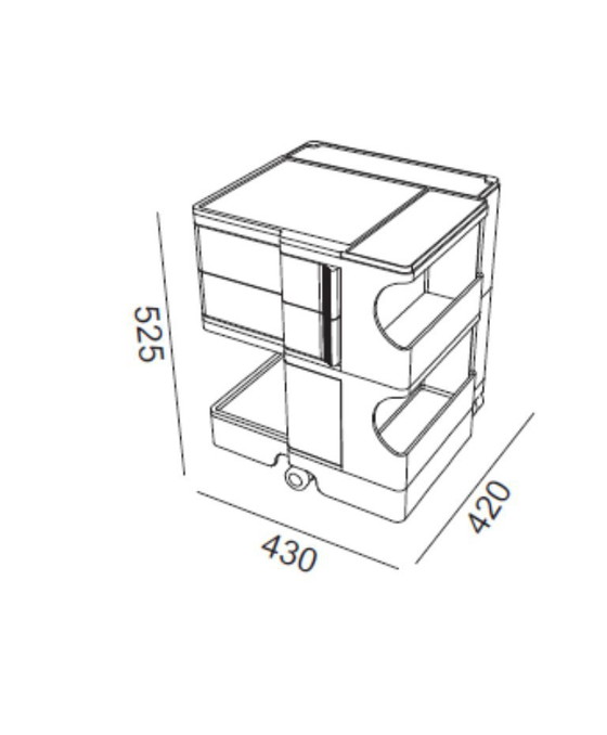 Image 1 of BOBY B22 mobiele sokkel, ontwerp Joe Colombo