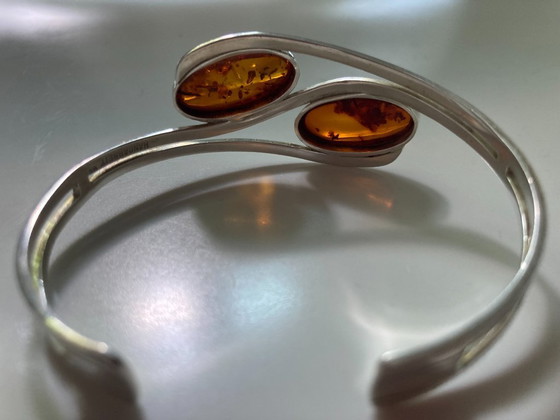 Image 1 of Zilveren barnsteenarmband (handgemaakt)