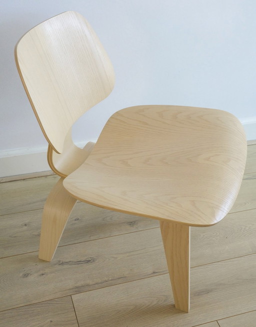 Eames gegoten multiplex lounge stoel hout onderstel (LCW) - White Ash