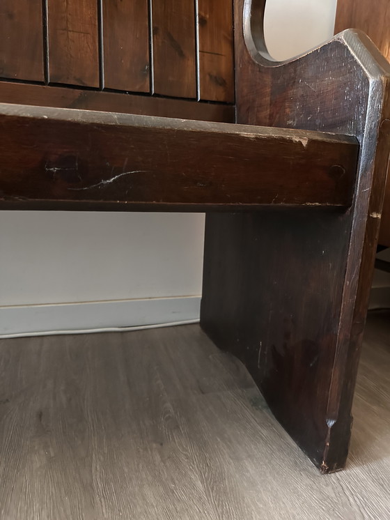Image 1 of banco de monasterio de madera oscura