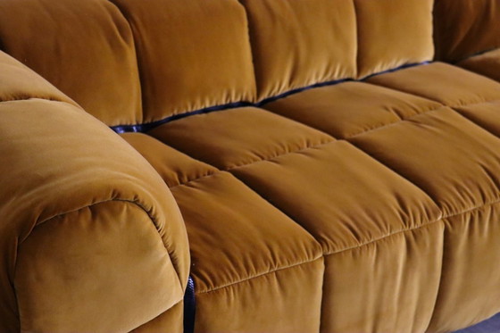 Image 1 of Arflex Strips Sofa By Cini Boeri In Velvet, Italy 1968