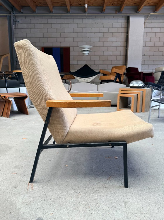 Vintage 't Spectrum fauteuil,  Martin Visser, Textiel, Metaal, Beige (foto 10 van 12)