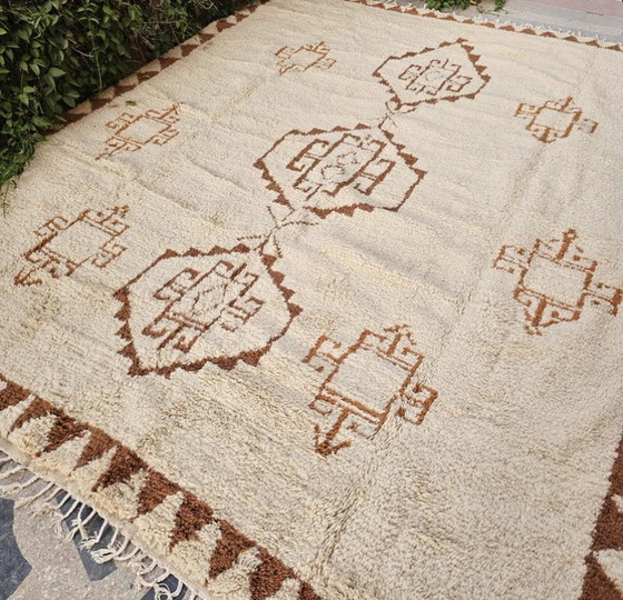 Image 1 of Beni Ourain tapijt | Marokkaans tapijt op maat, vierkant tapijt van 400x400 cm