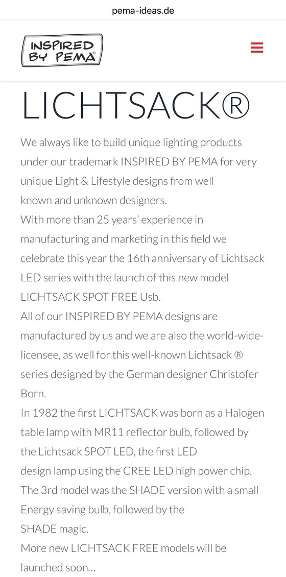 Image 1 of Lichtsack Shade design table lamp by Christopher Born