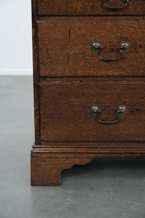 Image 1 of Commode/bureau/commode anglaise ancienne en chêne du XVIIIe siècle