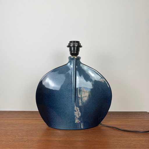 Petrol Blue Ceramic Lamp Base, 1960