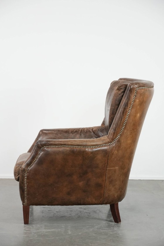 Image 1 of Vintage rundleren fauteuil met karakter en prachtige en sprekende kleuren