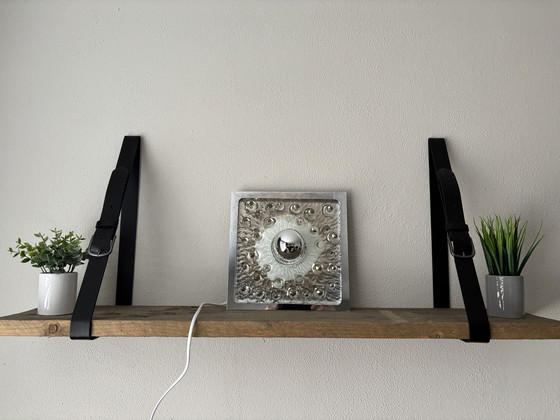 Image 1 of Lampada da parete vintage "Eisglas" Sölken Leuchten anni '70