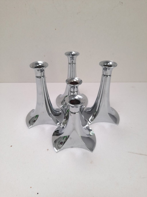 5 WMF Modular Chrome Candlesticks – kandelaars en kaarsen, Metal (photo 2 of 6)