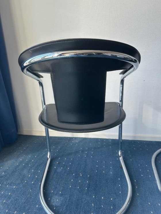 Image 1 of Designer chairs – A. Rizzatto – set of 4 – chrome & black