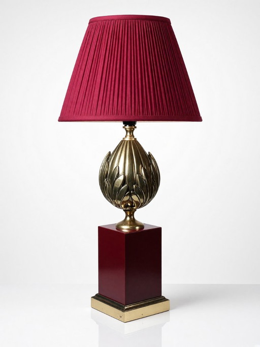 Grande Lampe Vintage Le Dauphin Modèle Vérone en Laiton, Années 1970 – tafellampen, Brass