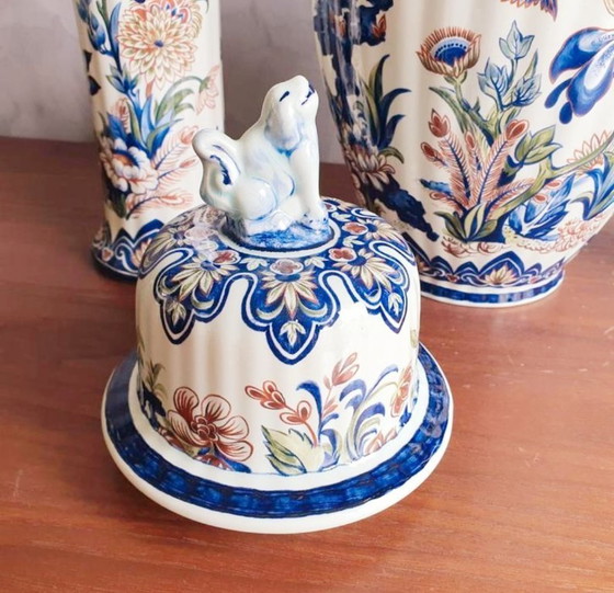 Image 1 of Unieke Kastelenset Vieux Rhodes Boch pauwen en vogels 