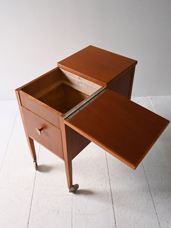 Image 1 of Scandinavian Vintage Mahogany Storage Trolley