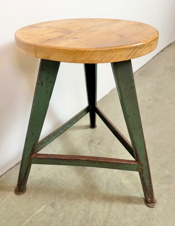 Image 1 of Green Industrial Workshop Stool, 1960s