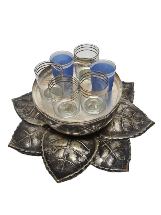 Art Deco Cabaret uit Szandrik, Hongarije, jaren dertig – Tafelaccessoires, Glass, Metal (photo 11 of 12)
