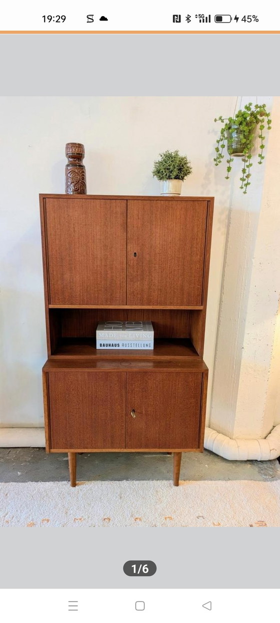 Image 1 of Vintage midcentury teakhouten highboard 
