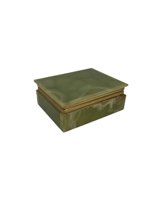 Portagioie vintage in onice verde