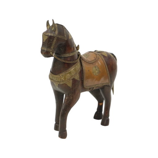 Cheval Marwari vintage en bois
