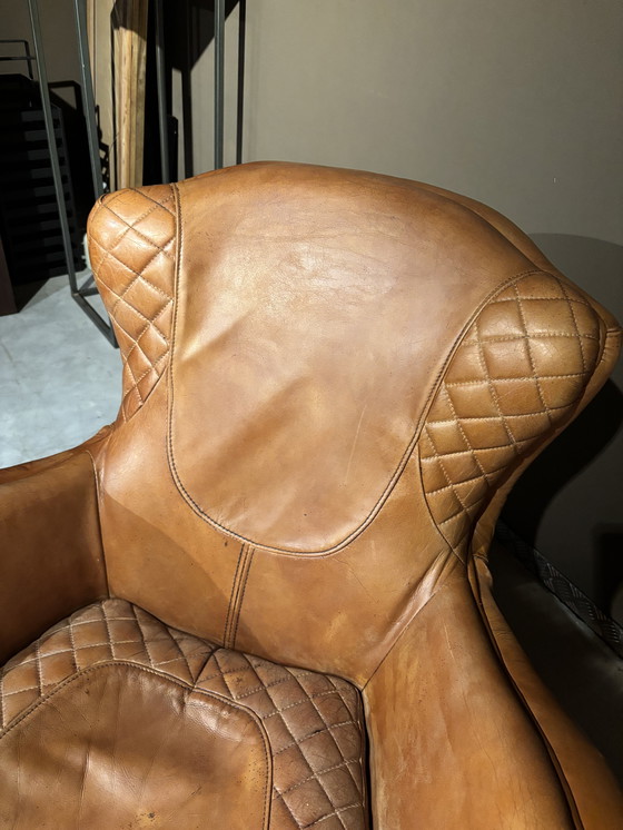 Image 1 of Vintage Cognacleren Saddle Chairs Timothy Oulton Style