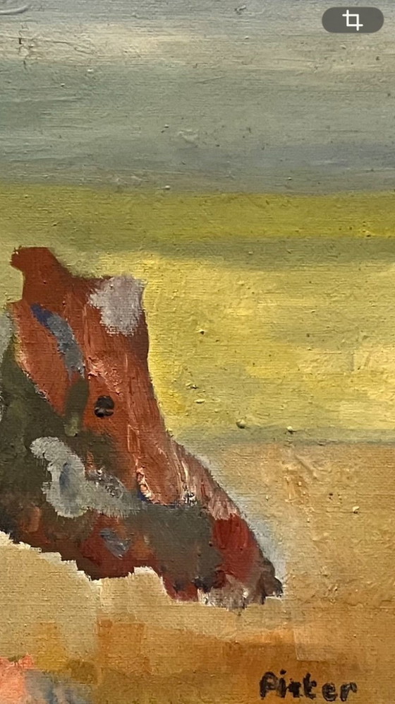 Image 1 of Pintura moderna de Pieter Boxman de 1977. Cerdo.