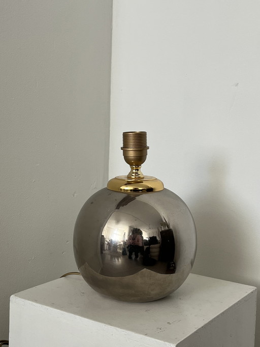 vintage chroom ball table lamp gold silver