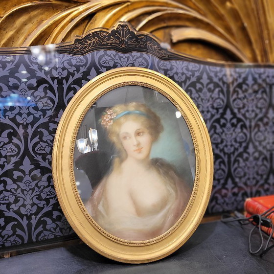 Image 1 of Pastel on paper “Allegory”, Italian School, following Rosalba Carriera, 19th century – Italy