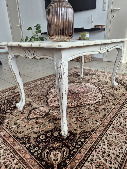 Tavolino da caffè Queen Anne - Shabby Chic unico - Finitura opaca.