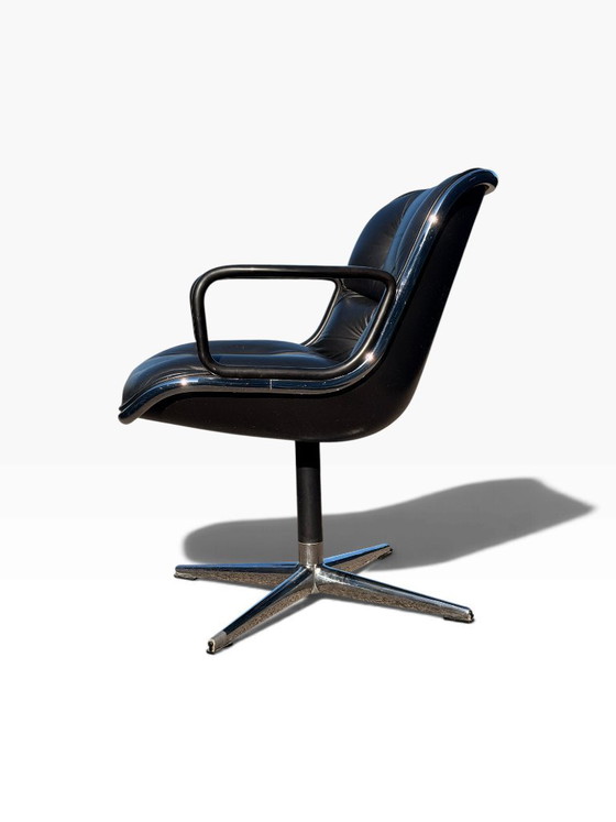 Sillón Executive Charles Pollock para Knoll, cuero negro 1960 – Sillones, Leather (photo 4 of 11)