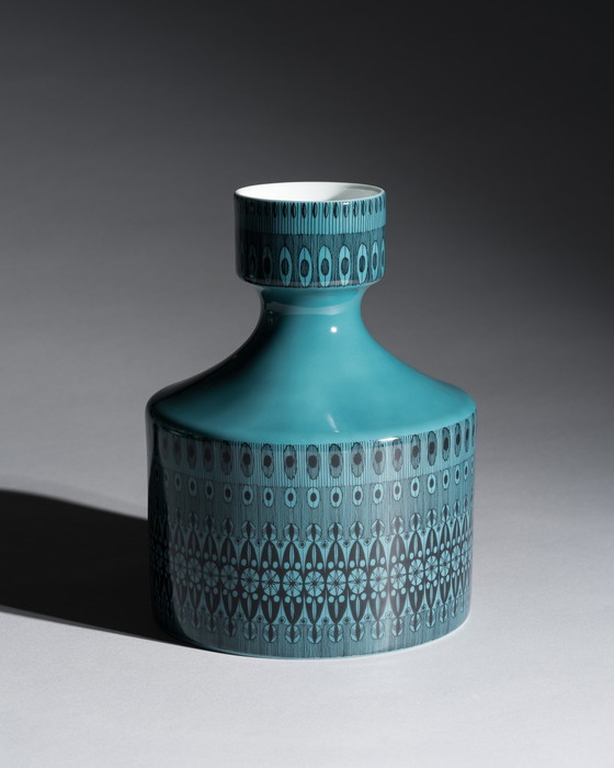 Image 1 of Dúo de jarrones Rosenthal Studio-Line Turquesa Púrpura Diseño gráfico de Theo Baumann Raro
