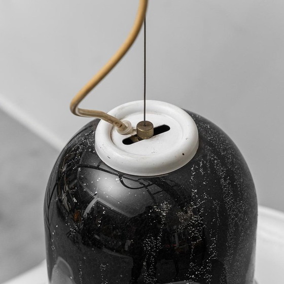 Image 1 of LAMPADA A SOSPENSIONE VINTAGE IN VETRO E METALLO – ANTIQUARIATO MODERNO ANNI '70