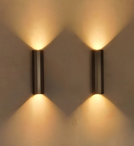 Image 1 of Apliques de pared facetados de níquel mate