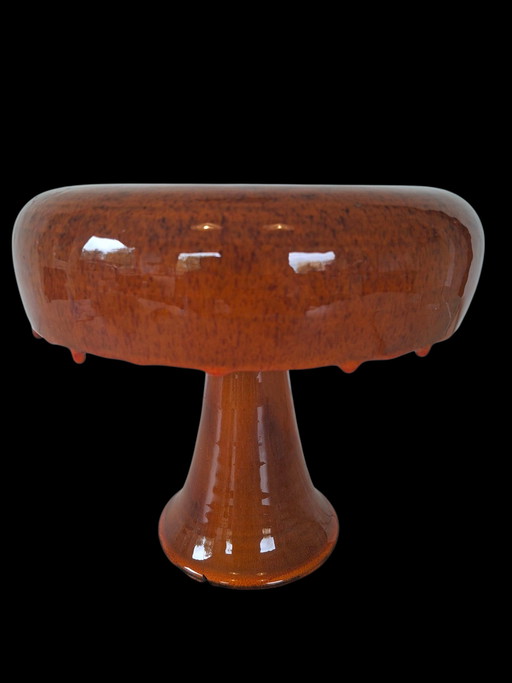 Unique dripping ceramic vintage mushroom lamp