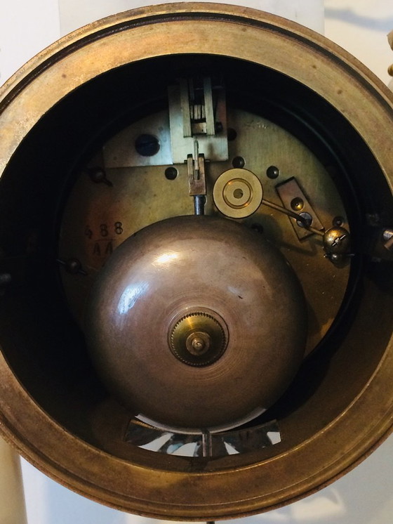 Image 1 of Kamingarnitur Piolaine (Paris) * Antik, 19. Jahrhundert * Uhr