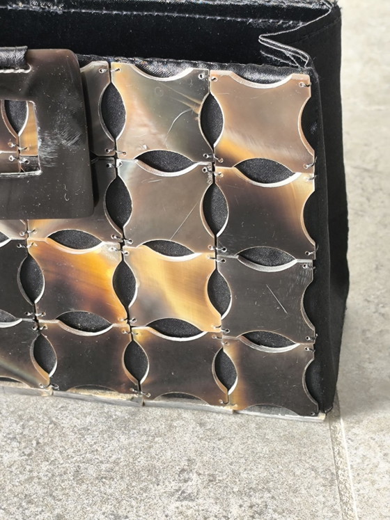 Mid-Century style geometric Lucite Clutch/handbag tortoise shell motif eyecatcher, Clutches, Plexiglass (photo 9 of 14)