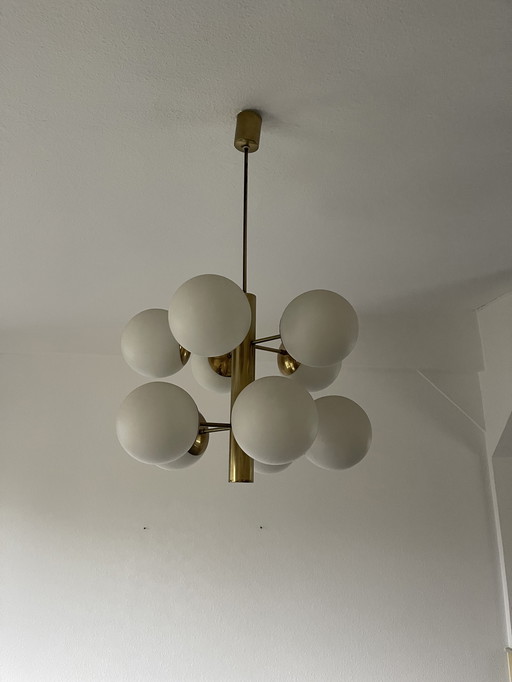 Sputnik Lamp ball opal milk glass 50s retro easy German DDR